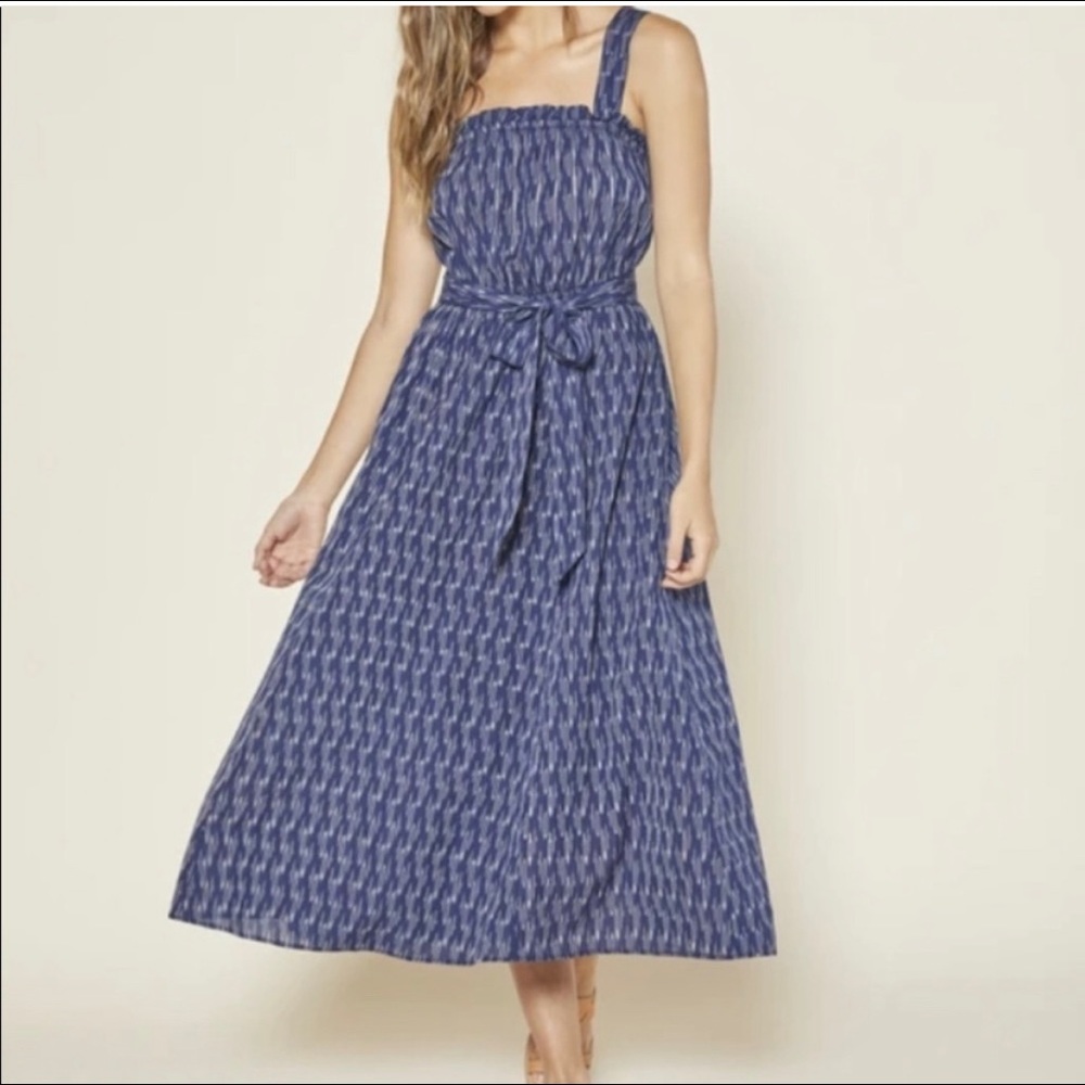 Outerknown Isla dress in Rain Ikat